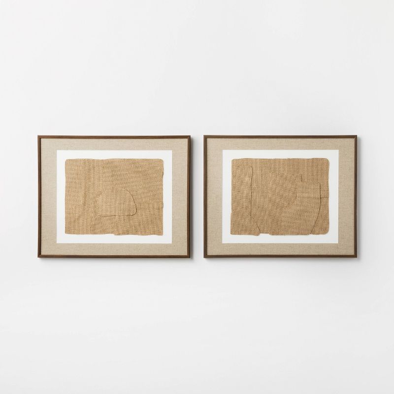 (Set of 2) 16&#34; x 20&#34; Jute Framed Wall Canvases Walnut - Threshold&#8482; designed with Studio McGee, 4 of 12
