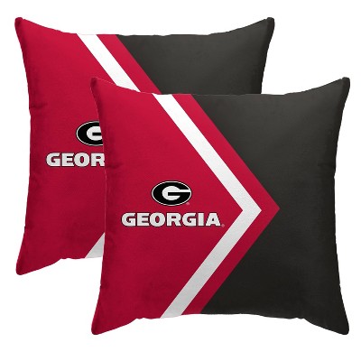 NCAA Georgia Bulldogs Side Arrow Poly Span Throw Pillow - 2pk