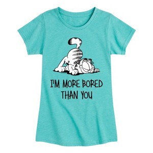 Girls' - Garfield - More Bored Than You Fitted Short Sleeve Graphic T-Shirt - 1 of 4