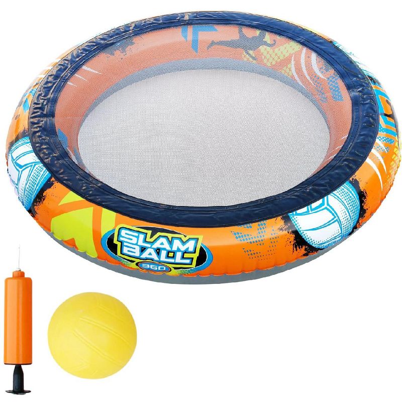 Banzai SLAM BALL 360 Degree Inflatable PVC Plastic High-Energy Outdoor Swimming Pool or Lawn Target Net Ball Game for 4 Players Ages 8+, 1 of 7