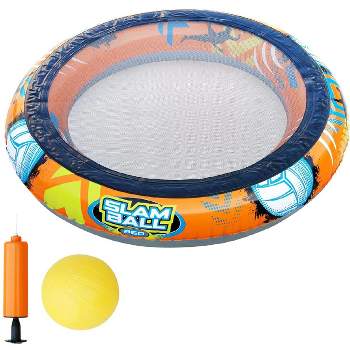 Banzai SLAM BALL 360 Degree Inflatable PVC Plastic High-Energy Outdoor Swimming Pool or Lawn Target Net Ball Game for 4 Players Ages 8+