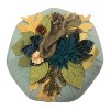 7"x14" Dimensional Velvet Pumpkin with Embroidered Leaves Orange/Green - Edie@Home - 2 of 4