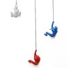 HomeRoots Set of Three Blue Red And White Resin Climbing Man Hanging Dimensional Sculpture - 4 of 4