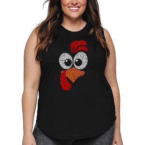 LA Pop Art Turkey Face - Women's Word Art Tank Top - 1 of 4