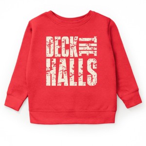 Deck the Halls Block Distressed - Youth Graphic Sweatshirt - 1 of 3