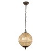 LLHZSY LLHZSY 1/3/5-Light Retro French Crystal Globe Chandelier-Beaded Accent Globe Shade, Adjustable Height-Antique Brass/Antique Bronze - 2 of 4