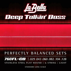 La Bella Deep Talkin' Bass Stainless Steel Flat Wound 6 String Bass Strings - 1 of 1