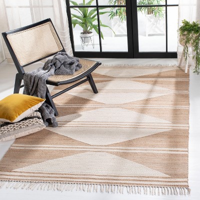 Natural Ivory Handmade Wool Flat Woven 3' x 5' Area Rug