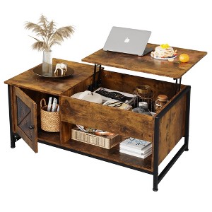 Coffee Table, 41.7" Lift Top Coffee Table with Storage Cabinet and Hidden Compartment, Wood Center Table for Living Room - 1 of 4