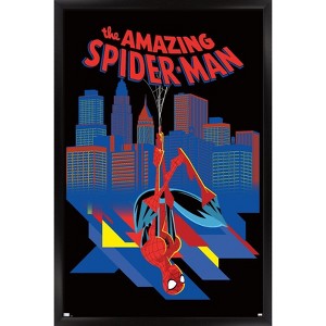 Trends International Marvel Spider-Man: Geometic Hero - City Framed Wall Poster Prints - 1 of 4