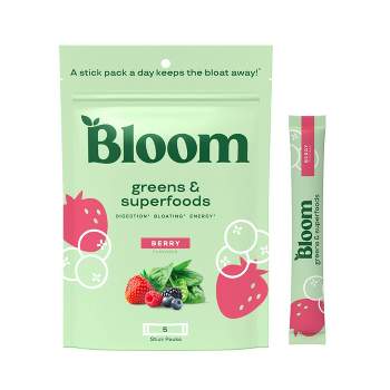BLOOM NUTRITION Greens and Superfoods Powder Stick Pack - Berry - 5ct