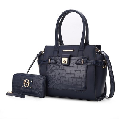 MKF Collection Isla Crocodile Embossed Women’s Satchel Bag with wallet by Mia K