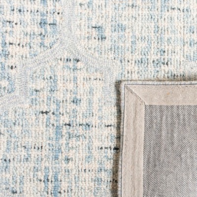 Ivory Abstract Tufted Handmade Wool 6' Square Area Rug