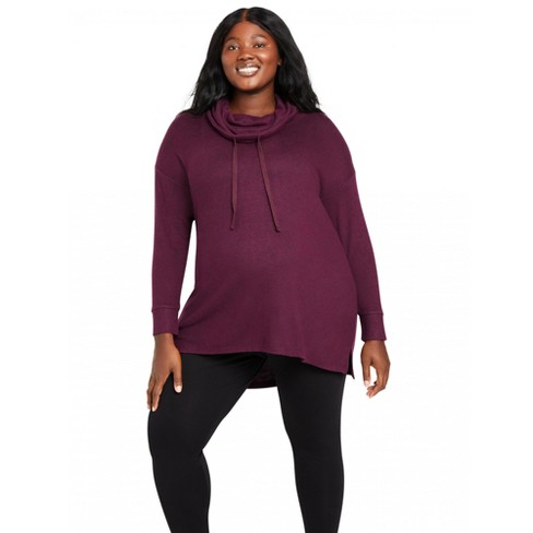 Plus size 2024 cowl neck sweatshirt