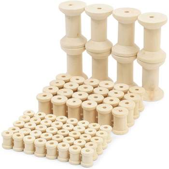 Bright Creations 50 Pack Empty Wooden Thread Spools For Arts And