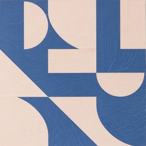 FloorPops Gia Metric Coral/Blue Peel and Stick Floor Tiles - 1 of 4