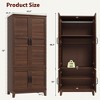 Coolmee Armoire Wardrobe Closet with 4 Doors, 72" Wooden Wardrobe Cabinet with Hanging Rod, Freestanding Tall Clothing Armoire Cabinet - 2 of 4