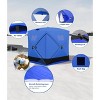 Pop Up Ice Fishing Tent Insulated Ice Fishing Shelter Portable Hub-Style Shelter Shanty Windproof and Warm, Multiple Sizes for 1 to 8 Person - 3 of 4