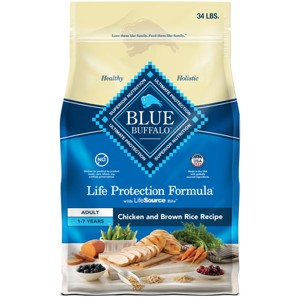 Blue Buffalo Life Protection Formula with Chicken and Brown Rice Adult Dry Dog Food - 34lbs - 1 of 4