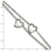 Black Bow Jewelry Stainless Steel Double Open Hearts Bracelet, 7 Inch - image 3 of 4