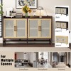 Whisen Rustic Sideboard with Decorative Rattan Doors and Adjustable Shelves - 4 of 4