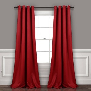 Set of 2 Insulated Grommet Top Blackout Curtain Panels - Lush Décor - 1 of 4