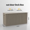 FURNIinspire Deck Boxes, Outside Storage Box Container with Handle for Patio Furniure, Garden Tools, Pool Supplies, Brown, 46.26"*18.7"*23.23" - 4 of 4