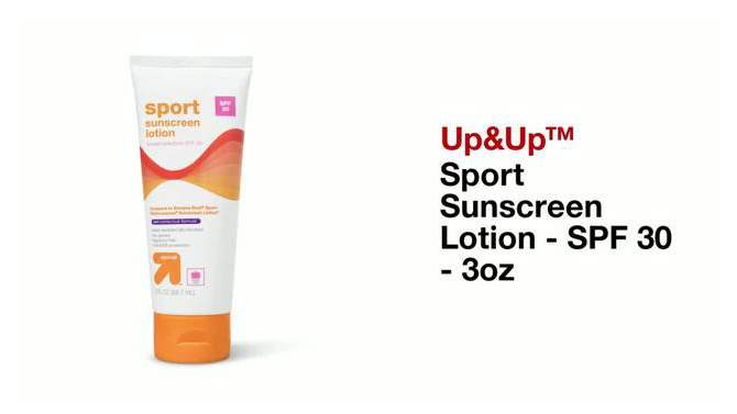 Sport Sunscreen Lotion - SPF 30 - 3oz - up &#38; up&#8482;, 2 of 5, play video