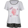 Memoi Women's Virgo Zodiac Sign PJ Short Set Med Gray Heather L - 3 of 4