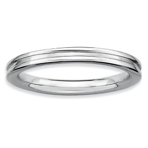 Black Bow Jewelry 2.25mm Stackable Sterling Silver Grooved Band - 1 of 4