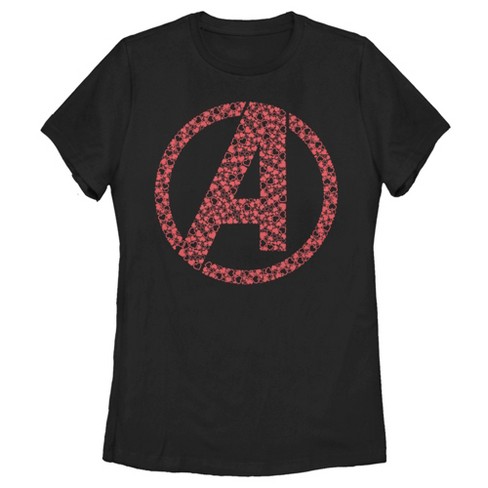 Women's Marvel Avengers Valentine's Small Hearts Logo T-Shirt - image 1 of 4