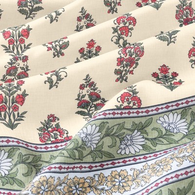 Nomad Harvest Beige and Green Polyester Table Runner - 13x70