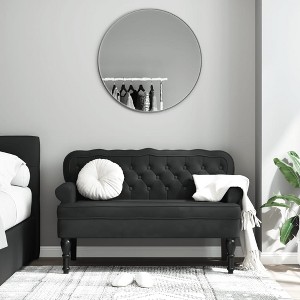 vidaXL Bench with Backrest Black 47 in.x25.4 in.x29.5 in. Velvet - 1 of 4