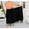 LA LEELA Men's Swimwear Cover Up Summer Pareo Sarong One Size Tropical Black - 2 of 4