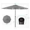 Sonkuki Patio 10FT LED Market Umbrellas With Solar Lights, Table Umbrella for Patio and Outdoor With Tilt Button for Deck and Pool - 3 of 4