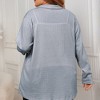 Women Cardigan Plus Size Fashion Irregular Hem Long Sleeves Lightweight Shirt Jacket Coat Tops - 4 of 4