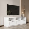 71"W Modern TV Stand TV Console Sideboard Entertainment Center Media Console with 3 Drawes and 3 Open Locker for TVs Up to 80", White/Black-ModernLuxe - 3 of 4