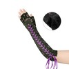 INSPIRE CHIC Women's Lace Up Half Finger Gloves - 3 of 4