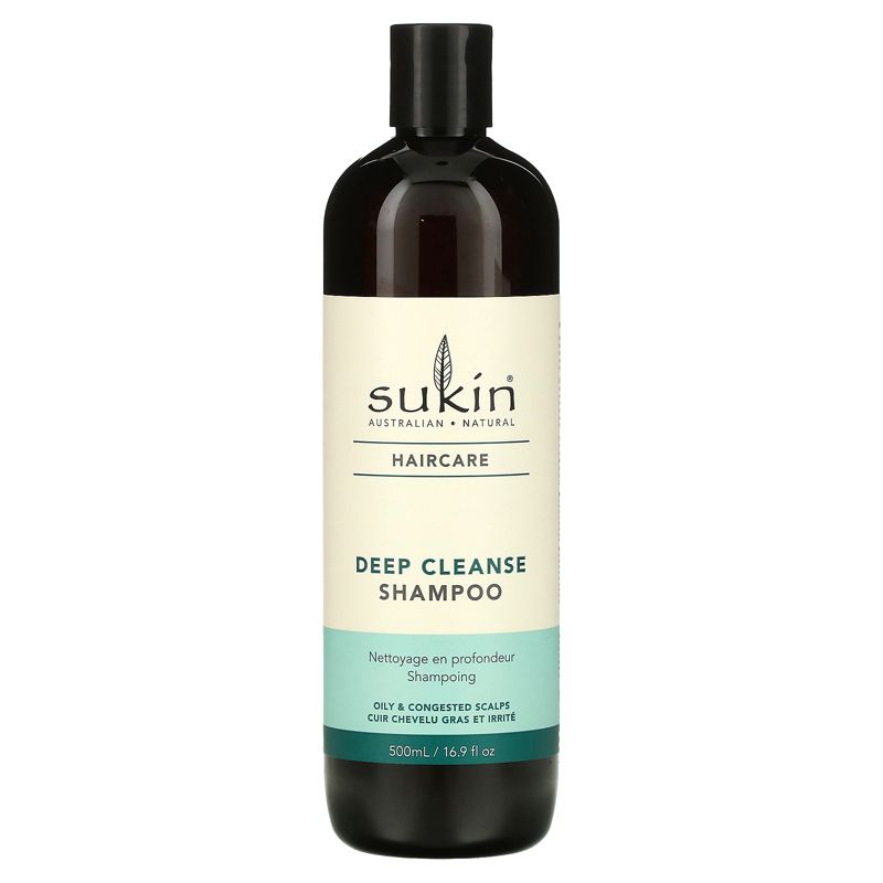 Sukin Haircare, Deep Cleanse Shampoo, Oily & Congested Scalps, 16.9 fl oz (500 ml), 1 of 3