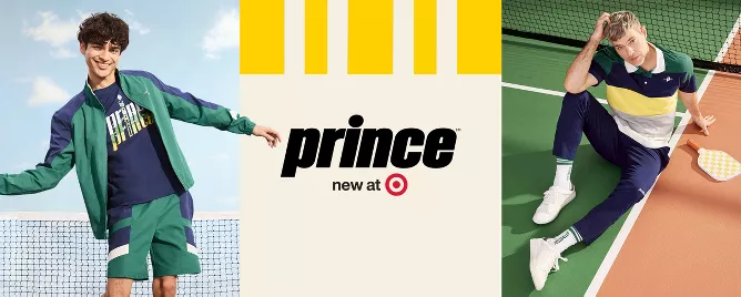 Man in Prince pickleball apparel hitting wiffle ball with pickleball paddle