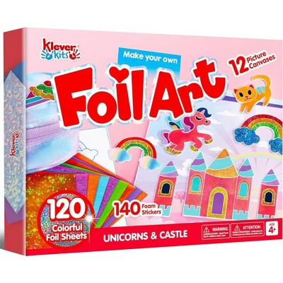 Syncfun Foil Art Kit for Kids - Arts & Crafts, Mess Free Coloring, Foil Foam Stickers, Creative Travel Toys, Birthday Gifts