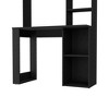 Vynxaria Computer Desk with Storage Shelves Black Office Table Secretaire Shelves Home Office Bedroom - 4 of 4