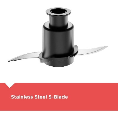 Black 8-Cup Food Processor with Stainless Steel Blade
