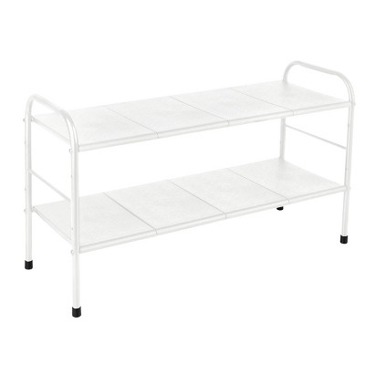 White Adjustable 2-Tier Under Sink Organizer with Removable Panels