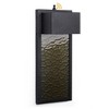 LamQee Modern LED Outdoor Wall Lights Sconces Dusk to Dawn Outdoor Light Fixture, Black Exterior Lighting Fixture with Amber Water Glass - 2 of 4