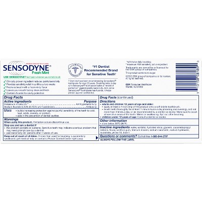 Sensodyne Fresh Mint Sensitivity Protection 2pk Toothpaste