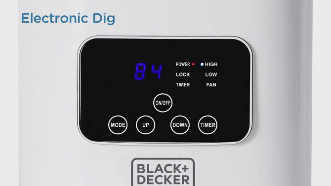 BLACK+DECKER Electric Heater with Digital Controls & LED Display, Remote Control, White, 2 of 8, play video