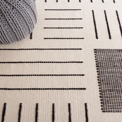 Kilim KLM326 Hand Woven Area Rug - Ivory/Black - 3'x5' - Safavieh.