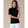 INSPIRE CHIC Women's Mock Neck Lightweight Slim Fit Half Sleeve Knit Pullover Sweater - 3 of 4