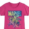 Girls' - Marvel - Avengers Group Rainbow Fitted Short Sleeve Graphic T-Shirt - 2 of 4